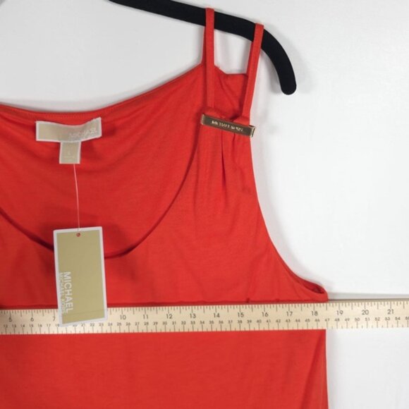 NWT MICHAEL MICHAEL KORS Fiesta Orange Basics Tank Top Side Slit 100% Viscose L - Picture 5 of 12